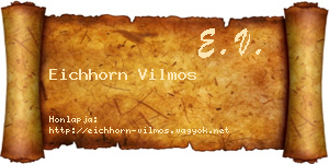 Eichhorn Vilmos névjegykártya